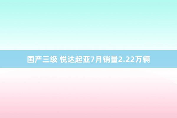 国产三级 悦达起亚7月销量2.22万辆