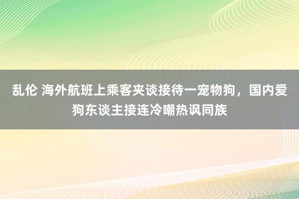 乱伦 海外航班上乘客夹谈接待一宠物狗，国内爱狗东谈主接连冷嘲热讽同族