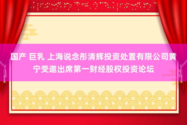 国产 巨乳 上海说念彤清辉投资处置有限公司黄宁受邀出席第一财经股权投资论坛