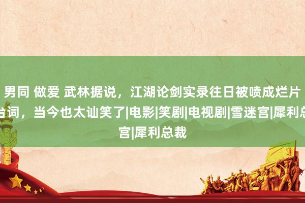 男同 做爱 武林据说，江湖论剑实录往日被喷成烂片的台词，当今也太讪笑了|电影|笑剧|电视剧|雪迷宫|犀利总裁